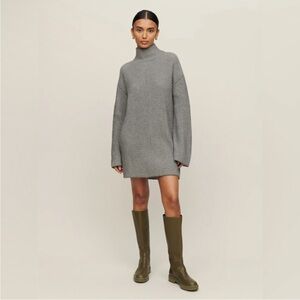Reformation | Zucca Regenerative Wool Sweater Dress |Gray | Medium